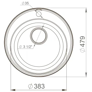Мойка кухонная Reflexion Arena 48-WH RF0148WH белый